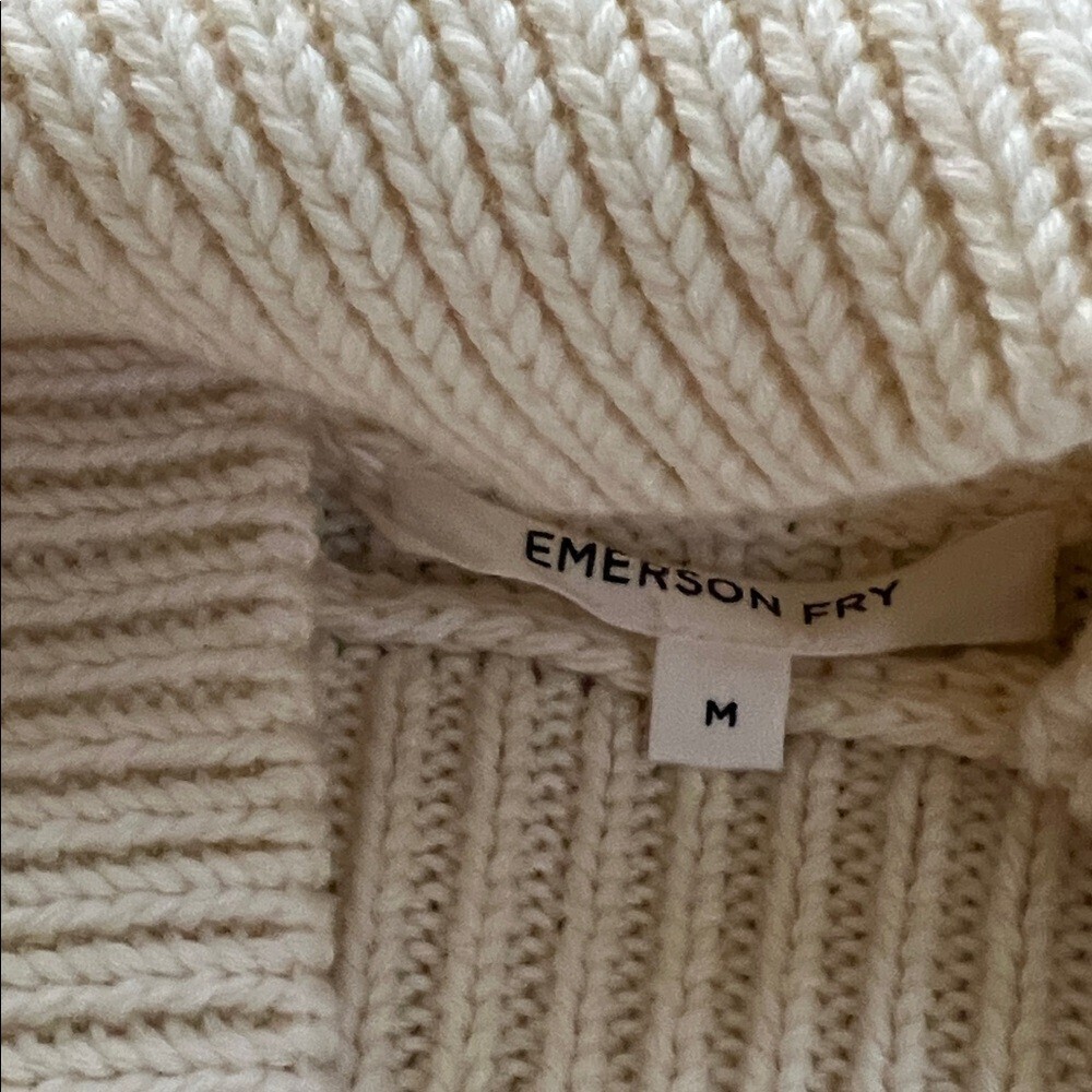 Emerson Fry ribbed Turtleneck Sweater Chunky Knit medium organic cotton Carolyn - Picture 4 of 11